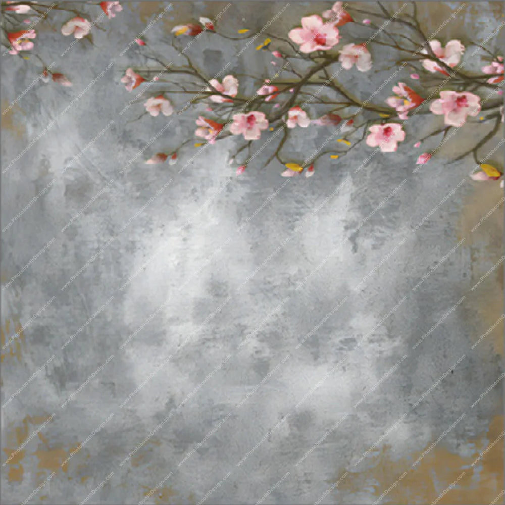 Concrete Floral Drizzle - Pillow Cover Backdrop Backdrops