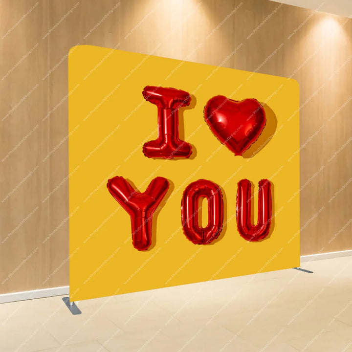 I Love You Balloons - Pillow Cover Backdrop Backdrops