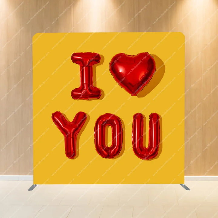 I Love You Balloons - Pillow Cover Backdrop Backdrops