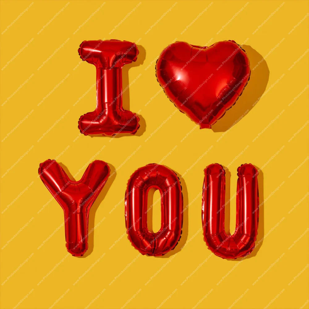 I Love You Balloons - Pillow Cover Backdrop Backdrops